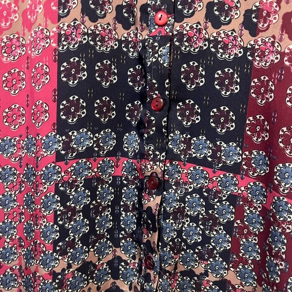 Women's Printed Dress Size 10 High Low Long Sleeves Tapestry Modest USA - Picture 4 of 4